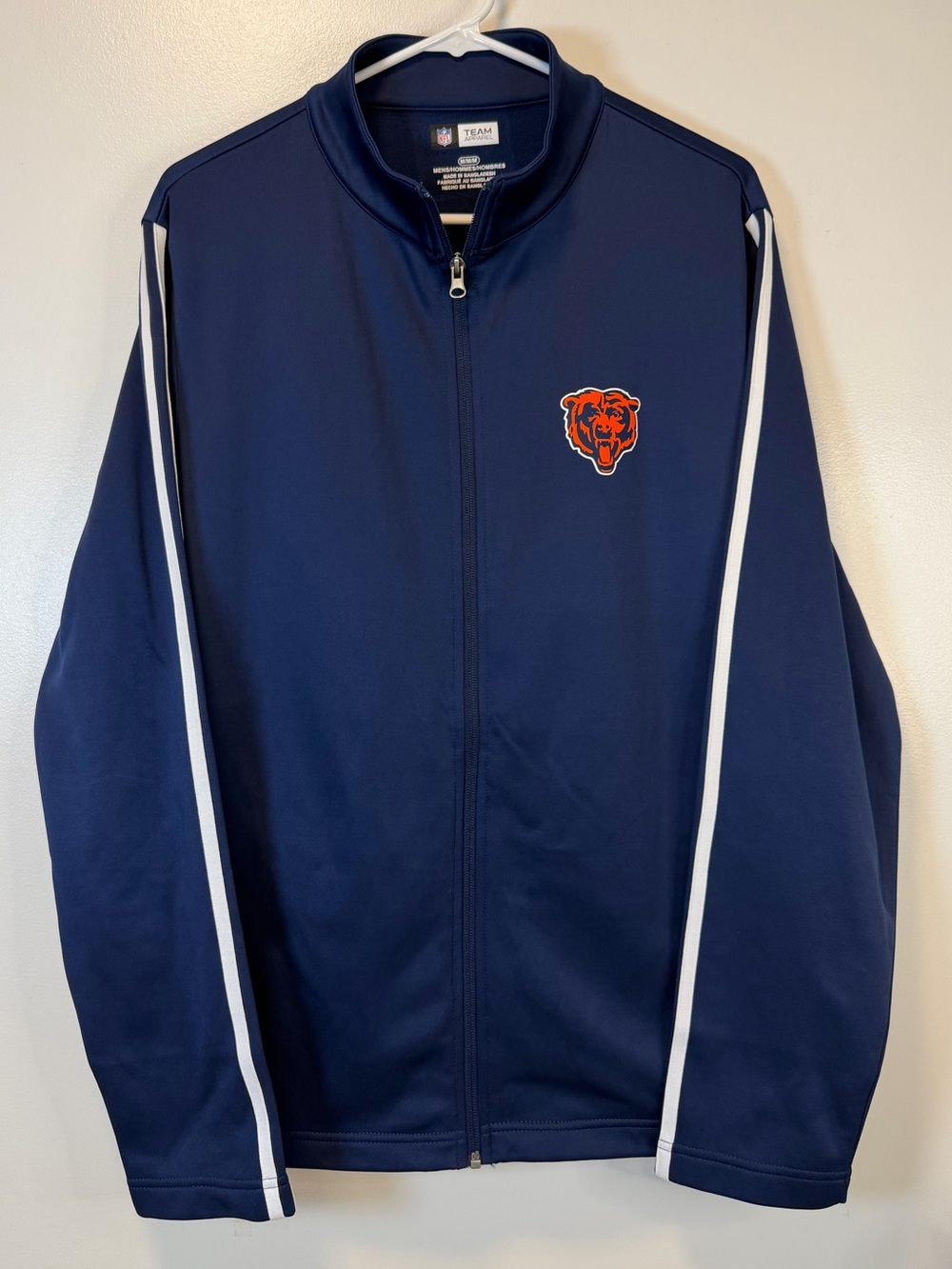 Chicago Bears NFL Team Apparel Full Zip‎ Up Sweatshirt Jacket Blue Men’s Medium